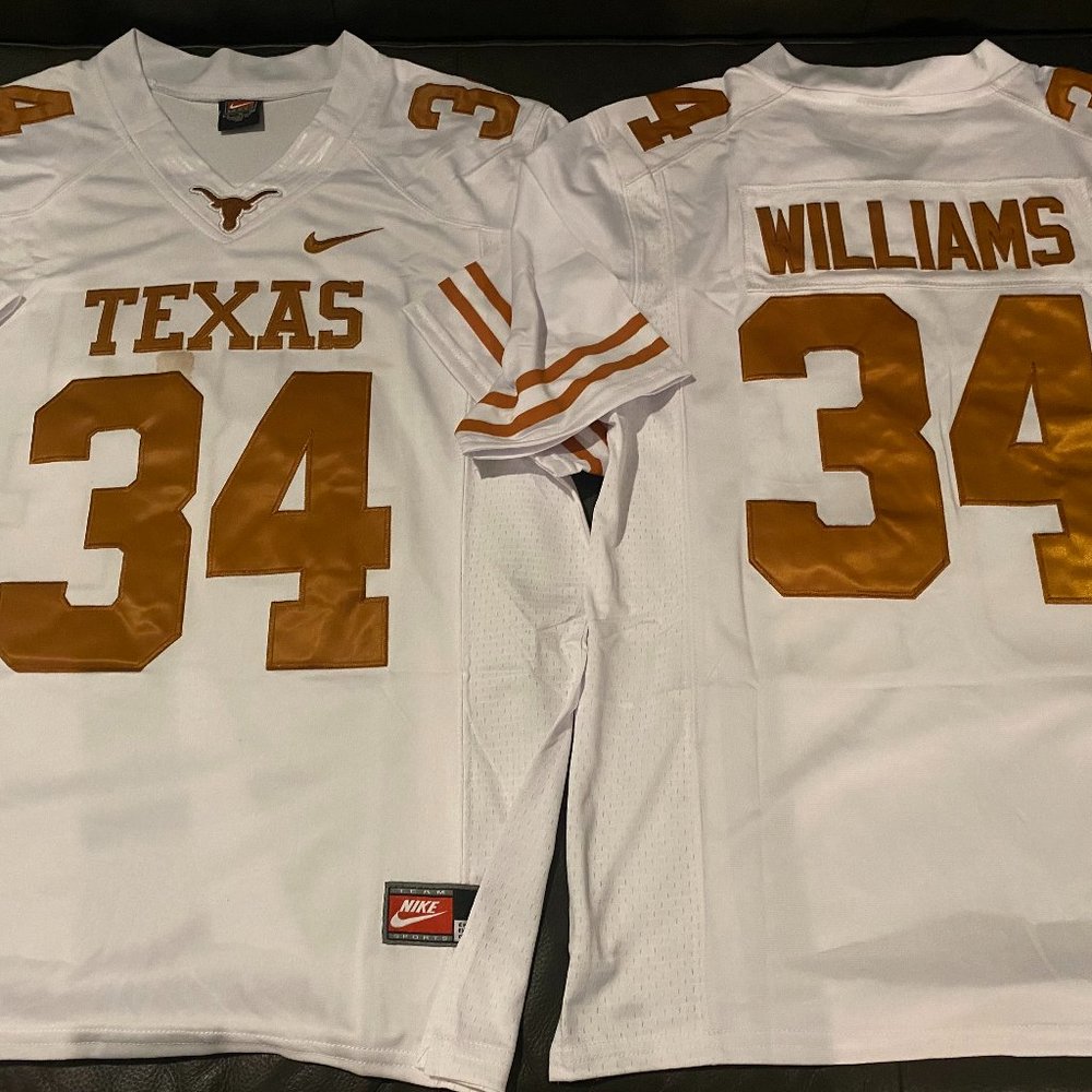 Nike TEXAS LONGHORNS RICKY WILLIAMS Men's JERSEY Sz M,L,XL,2XL New w tags SEWN - Picture 1 of 7
